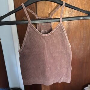 Lot of 2 Brown & Green Ribbed Tank Top XS/S